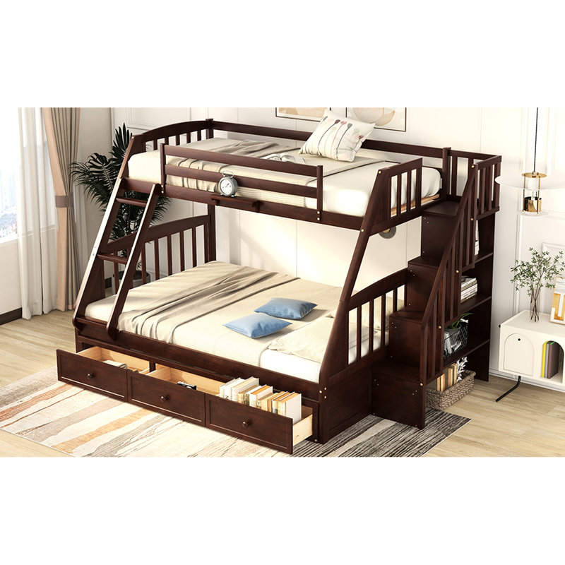 Lit superposé simple avec et construction - conçu pour une utilisation à long terme des tiroirs et une chambre luxueuse avec escalier