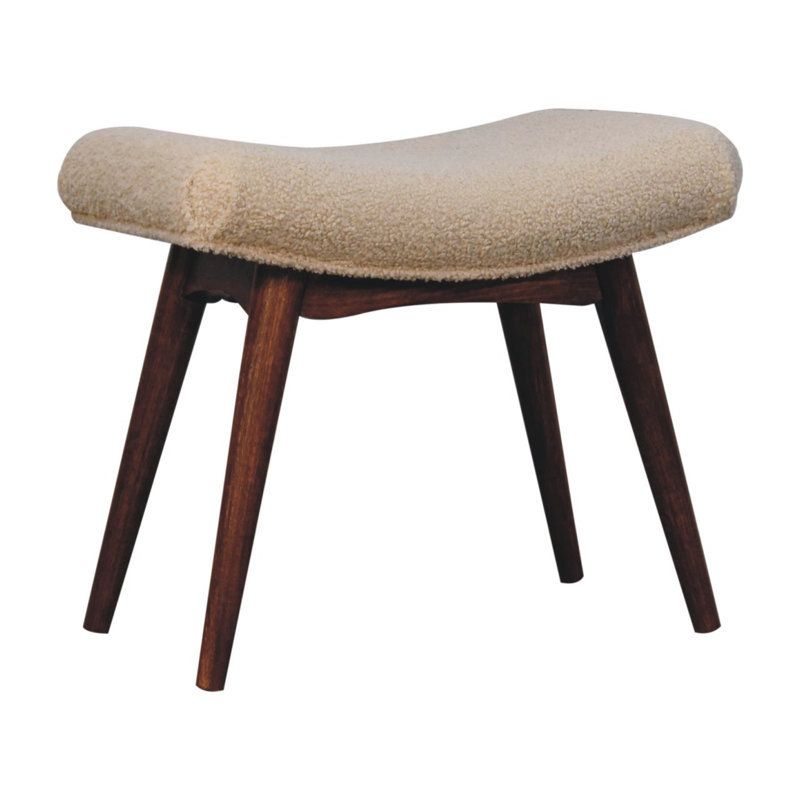 Banc courbé crème Caramel Boucle