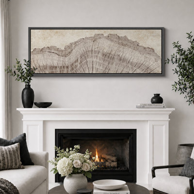 Tree Rings in Neutral Tones Modern Art Extra Large Artwork Print Wall Art