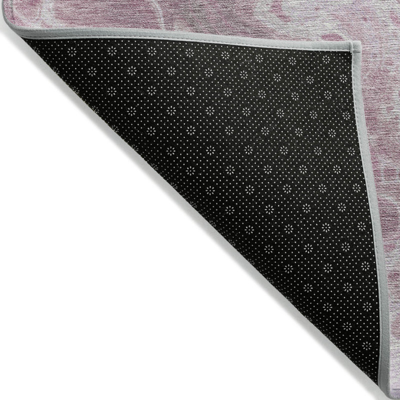 Tapis intérieur lavable abstrait 10 pi x 14 pi rose
