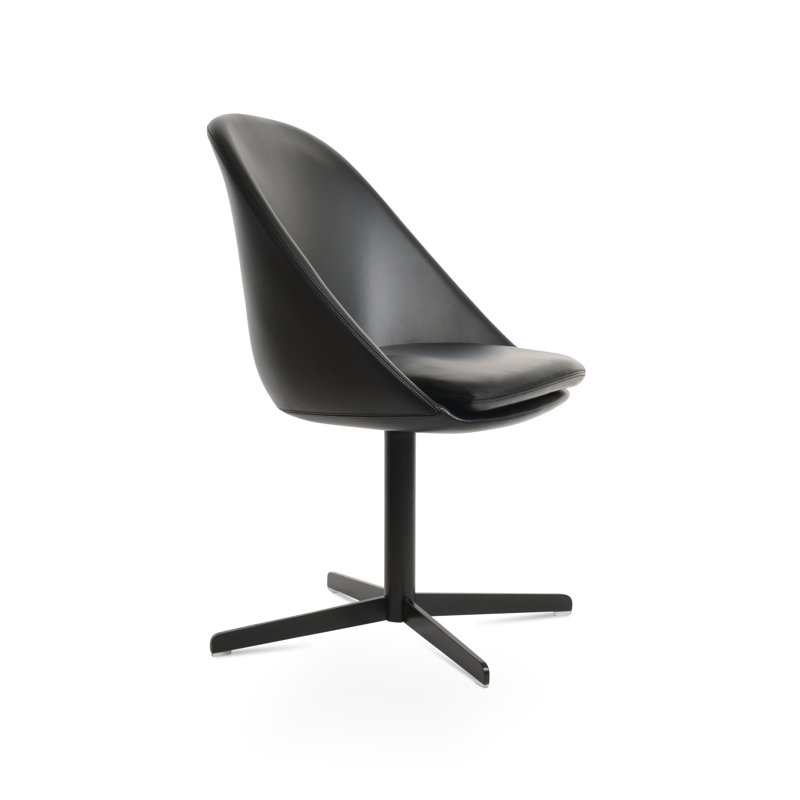 Avanos 4 Star Swivel Dining Chair, Black, Black