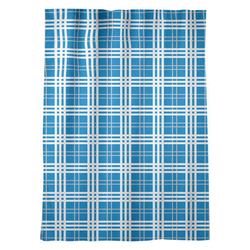 Room Darkening Curtain Single Panel, Blue/White/Gray