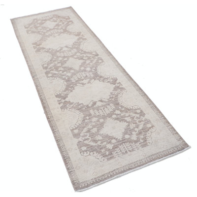 Tapis de couloir de couleur douce 2,7 x 8 pi, tapis de cuisine, tapis de couloir noué à la main, nouveau tapis d'escalier, 100% laine