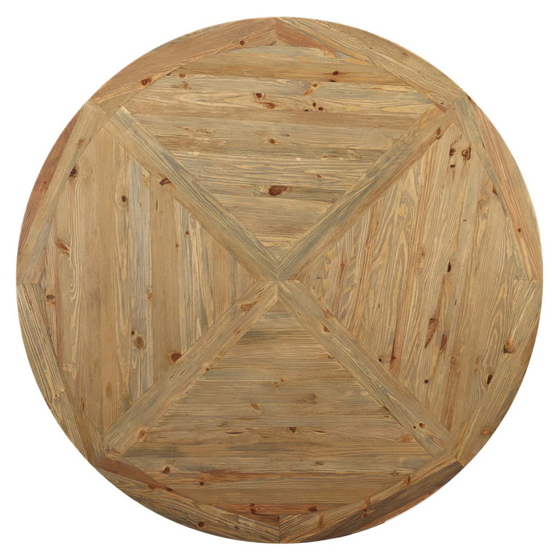 Rustic Farmhouse 71" Reclaimed Pine Wood Round Dining Table