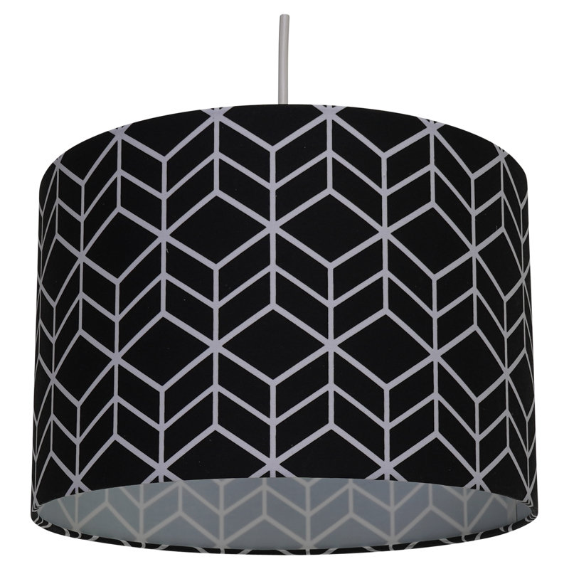 20 cm H Drum Cotton Pendant Shade ( Uno ), Black
