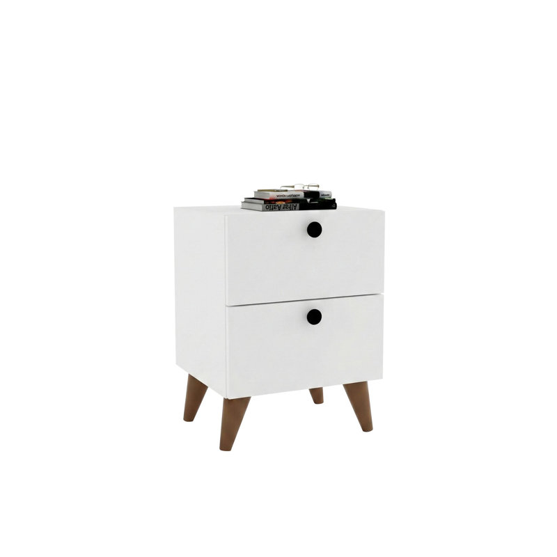 Orinda 2 - Drawer Nightstand, White/Brown