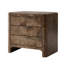 Table de chevet moderne à 3 tiroirs en bois de ronce avec centrale électrique et USB Rutilus