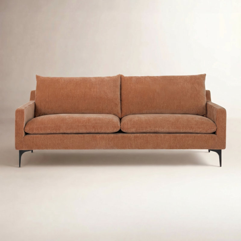Almeta Upholstered 80'' Sofa, Heritage Pink
