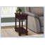 Table d'appoint, table de bout, table d'appoint, étroite, table de chevet, chambre à coucher, lampe, tiroir de rangement, placage brun