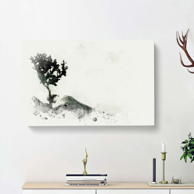 Growing Bonsai Tree In Abstract - Wrapped Canvas