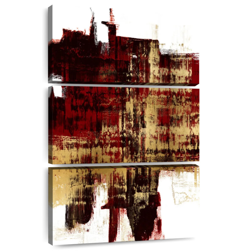 Avery Kinetic Gold On Red II, 45" H x 28" W