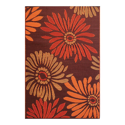 Tapis d'extérieur 8 pi x 10 pi, marguerite - rouille
