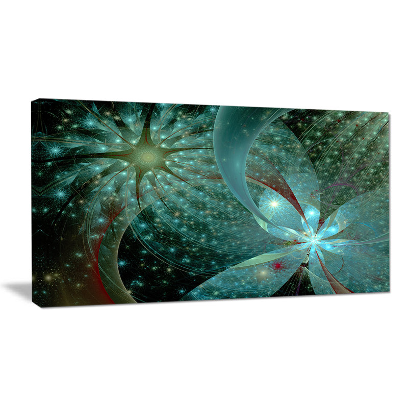 « symmetrical fractal fleur », impression, H 16 po x l 32 po x P 1 po, Toile tendue