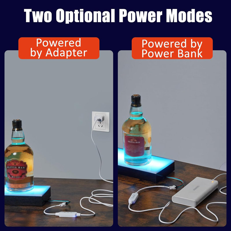 LED Liquor Bottle Display Shelf, Bottle Display Shelf Bar Shelves with Remote & App Control, 16 Colours, 4 Music Modes