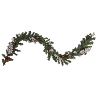 6' x 10"" Pre-Lit Decorated Green Pine Artificial Christmas Garland Warm White LED Lights -  Northlight Seasonal, NORTHLIGHT S92633