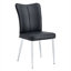 Ensemble de 6 chaises d'appoint classiques en cuir de polyuréthane noir, dossier incurvé avec pieds en métal argenté pour la salle à manger ou le salon, style minimaliste moderne-1945892996