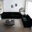 Canapé modulaire extra profond, 3 pièces pour le salon, moderne surdimensionné avec siège et simple chenille noire, canapé modulaire de qualité, look
