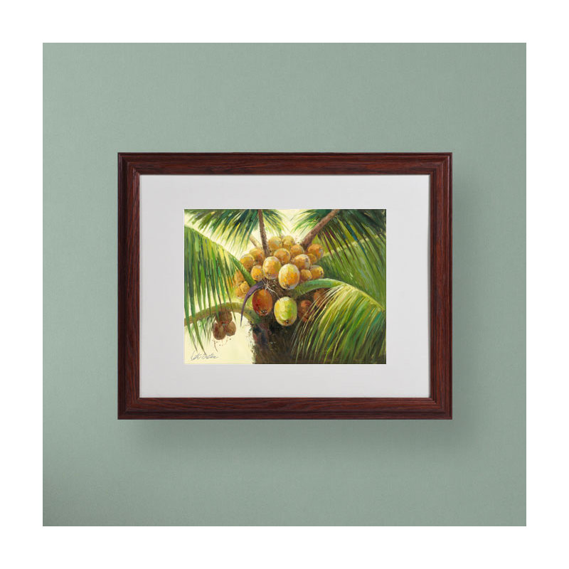« coco palm ii » par victor giton, reproduction d’art encadrée, H 16 po x l 20 po x P 0,5 po, Brun