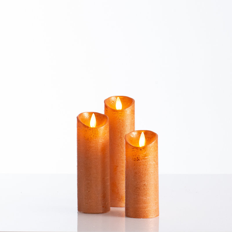 Ensemble de bougies sans flamme sans parfum de 3 pièces