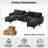 6 Seat U Shaped Chenille Sectional Sofa With Smart Module-Bluetooth Speaker/Rgb Light/Charging Station-82709638