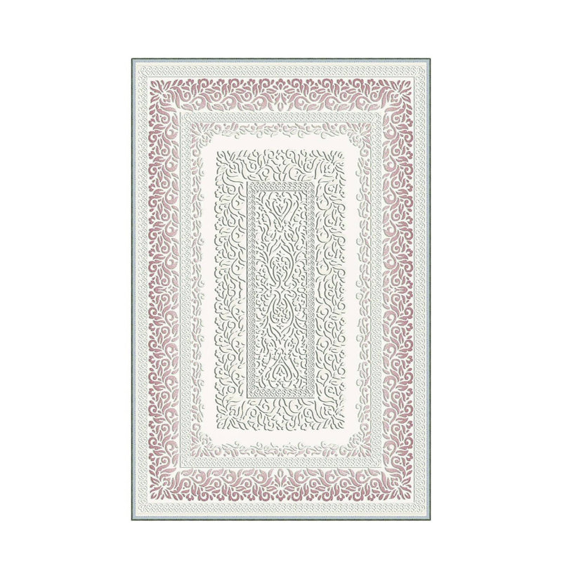 Stylish Hall Carpet (3.3 x 6.6 ft), 100% Polyester, 0.3 in Pile Height | Antibacterial, Non-Slip PVC Felt Dot Underside | Machine Washable, 3D Digital Print, Durable & Easy to Clean | Perfect for Entryway & Living Areas