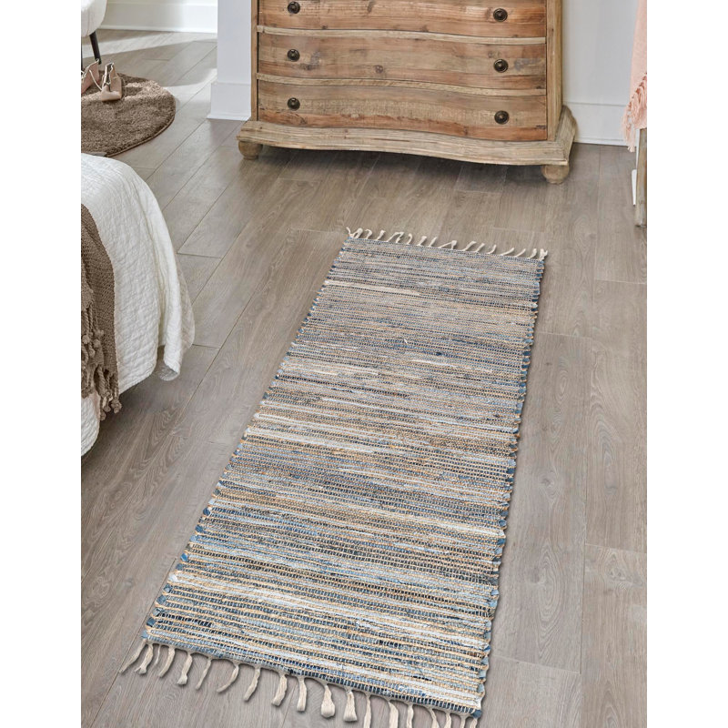 Holly-Rose Cotton Striped Indoor Rug, Runner 2'11" x 16'1"