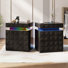 Modern Nightstand With Rgb Lights ( Set Of 2)