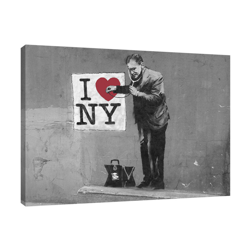 I Love NY Doctor II by Banksy - Wrapped Canvas Painting, 38 cm H x 51 cm W x 3 cm D