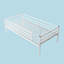 Lits peu encombrants, structure en métal blanc, chambre à coucher compacte moderne