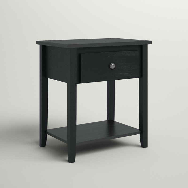 Anke End Table with Storage, Black