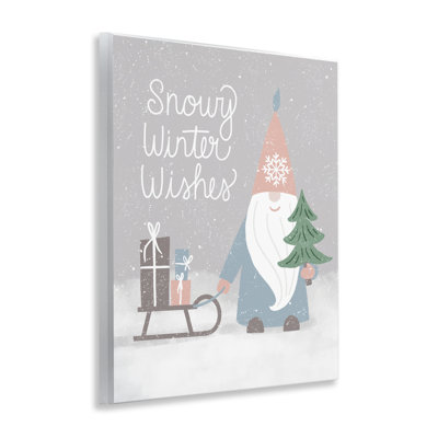 Plaque murale Snowy Winter Wishes Gnome, design par Jilly Jack Designs