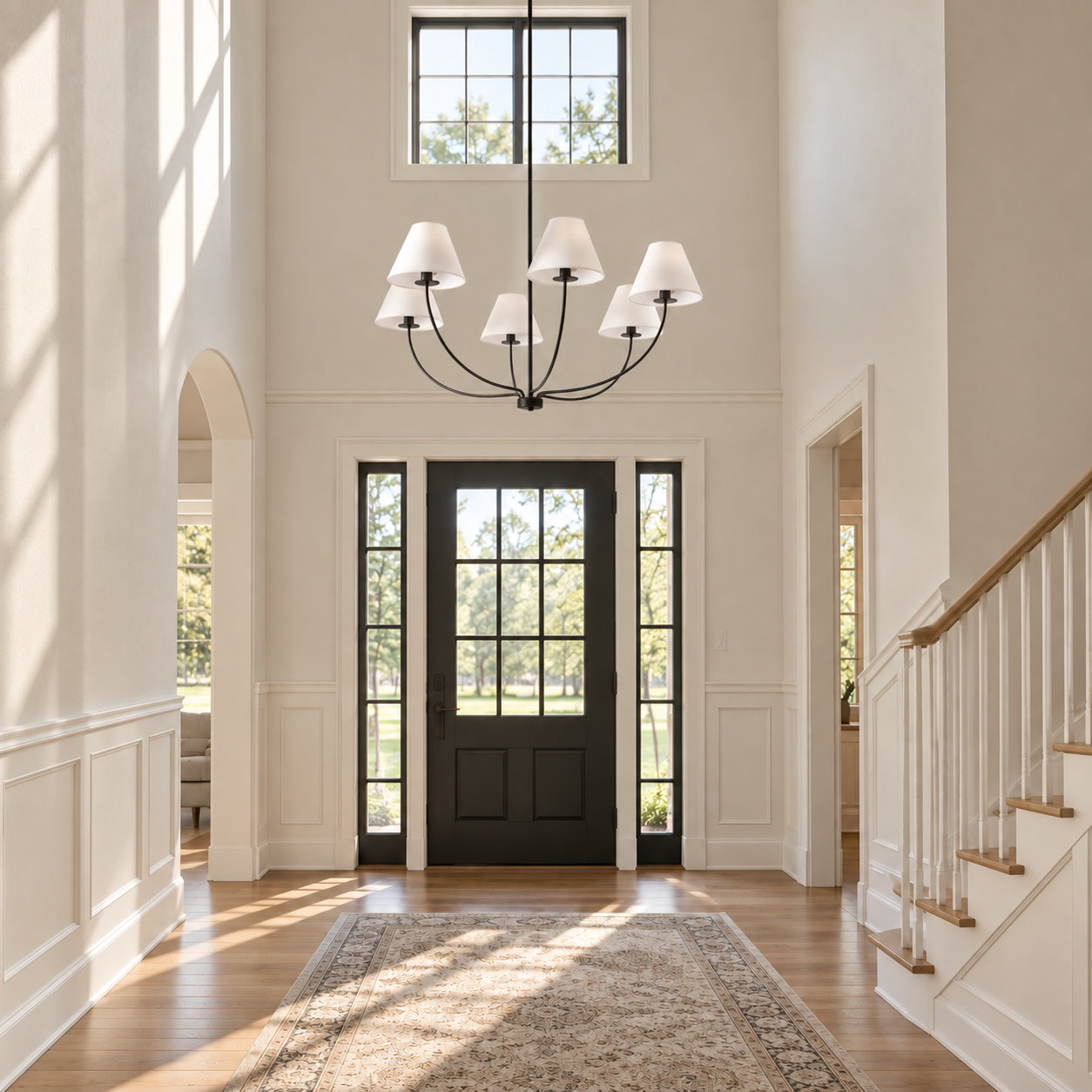 Roverta 6-Light Dimmable Chandelier, Matte Black