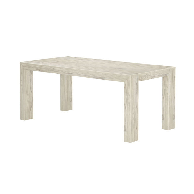 Chalonda Pine Solid Wood Dining Table, 35.8" W x 72.25" L , White Sand Wirebrush