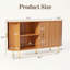 Armoire de rangement, armoire à buffet cannelée avec portes coulissantes Tambour et tablette réglable, console d'appoint pour la cuisine, le salon et le vestibule-957287486-957287476