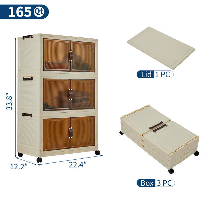Plastic / Acrylic Wardrobe, 86 cm H x 57 cm W x 31 cm D