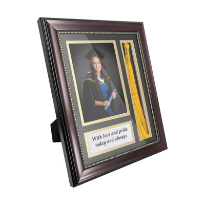 Cadre de boîte-cadre double noir et doré avec fente à pampille, verre véritable pour affichage de photos et de photos 5 x 7