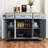 Kitchen Island With Modern Lines And Grey Blue Hue 54.62In Depth --358688513