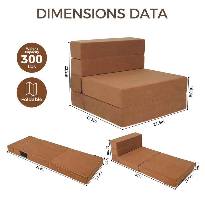 Canapé-lit convertible avec conception pliable peu encombrante