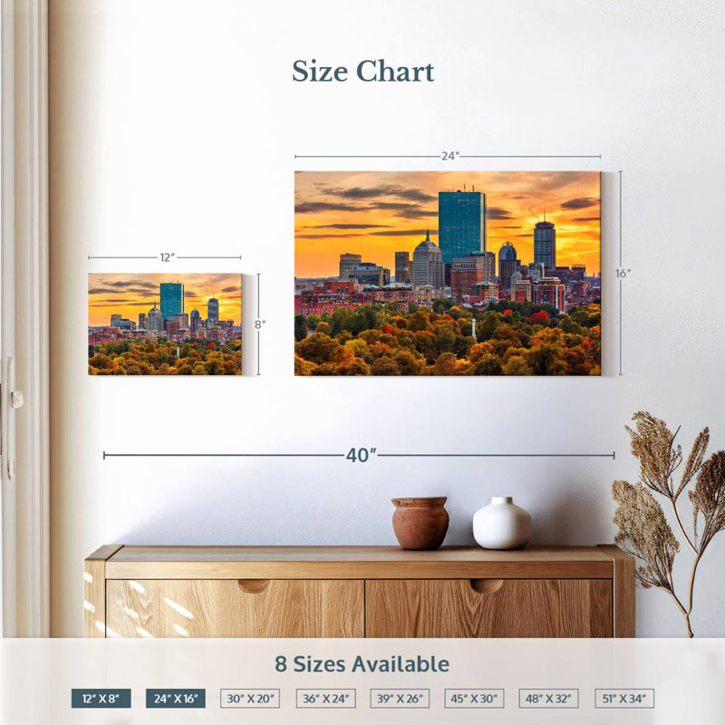 Ravi Boston Autumn Sunset, H 16 po x l 24 po