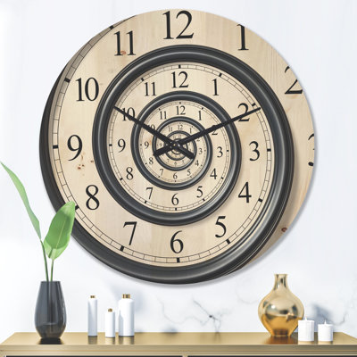 Wood Wall Clock - Time Spiral Analog