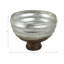 Bol décoratif décoratif sur piédestal en verre sur pied pour décoration de table - Bol minimaliste moderne avec silhouette sculpturale pour la maison - Champagne argenté-924563982-934598684