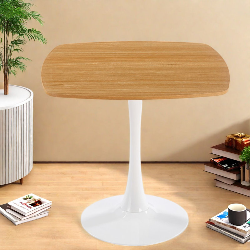 Compact Modern Dining Table, Oak Mdf Metal For Versatile Home Use