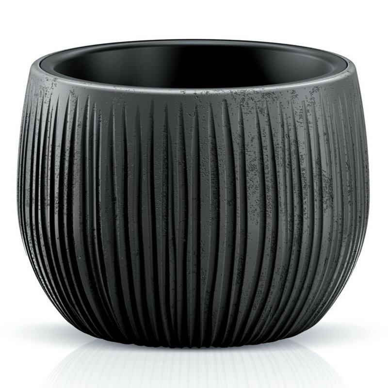 Calfee Pot Planter, Black, 11cm H x 14.4cm W x 14.4cm D