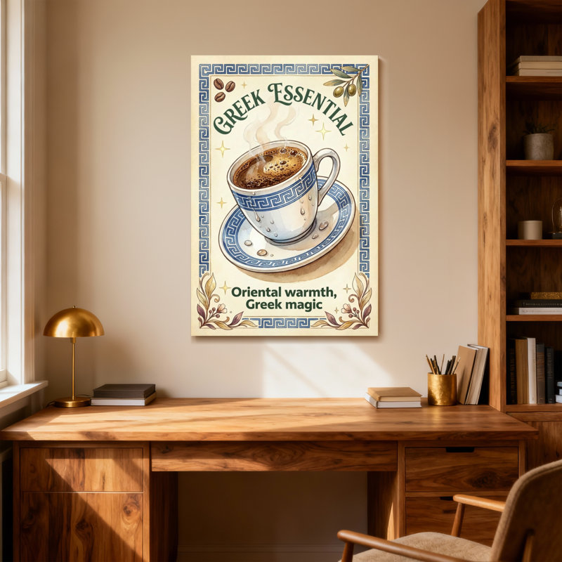 Tasse de café tendance avec motif, H 30 po x l 20 po