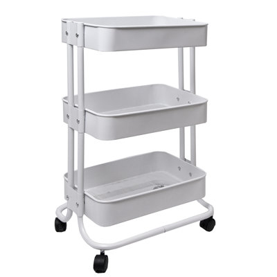 39cm W Metal Shelving Unit with Wheels