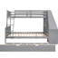Lit superposé gris avec lit superposé simple au-dessus d'un lit double, lit gigogne, bureau et rangement exquis-945843900-945843903