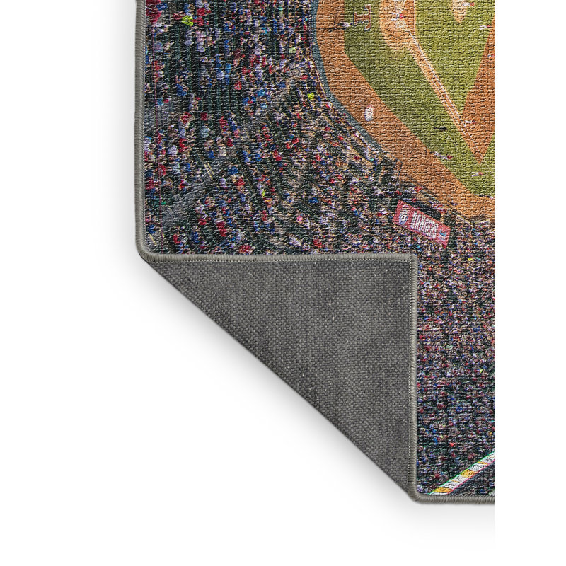 Tapis gris Baseball Field 4, Rectangle 5 pi x 7 pi