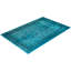 Tapis bleu / noir / vert surdimensionné nouvel âge 6 pi 1 po x 9 pi 2 po Overdyed