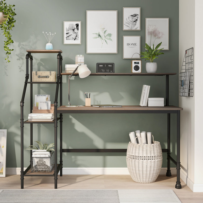 Antwonette Metal Base Writing Desk
