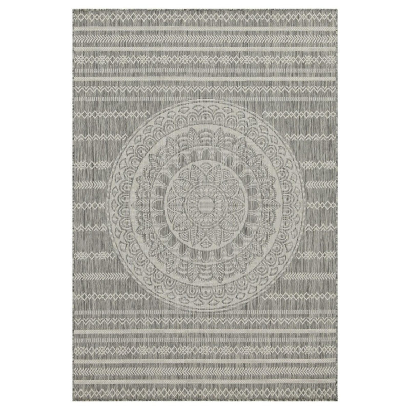 Tapis argenté intérieur / extérieur Sunshine, Rectangle 7 pi 10 po x 10 pi 3 po